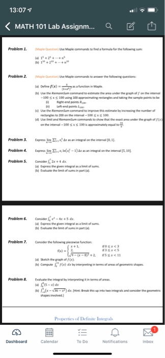 13 07 À¸£ K Math 101 Lab Assignm Q ÅŒ¿ä¹Ÿ Problem 1 Chegg Com