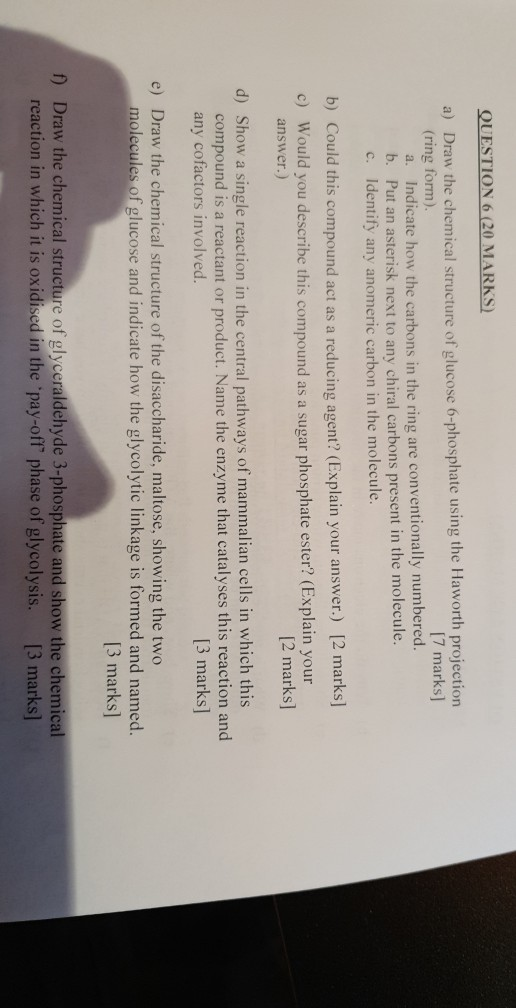 Chemical MARKS) ... Draw (20 Solved: QUESTION A) The 6 Structu