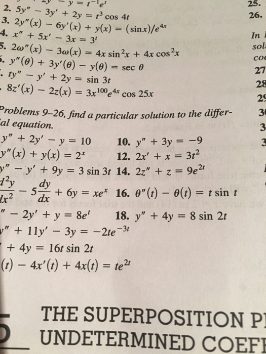 Solved 2 Hy 3y 2y T 3 Cos 4t 3 2y X 6y X Chegg Com
