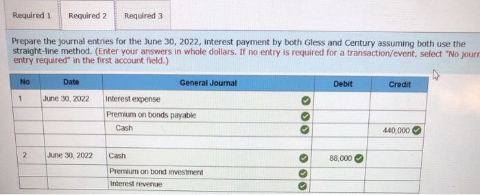 Solved For number 2 what is the premium on bond investment | Chegg.com