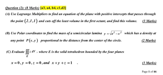 Solved Question 2 8 Marks A3 A4 B4 C1 D2 A Use