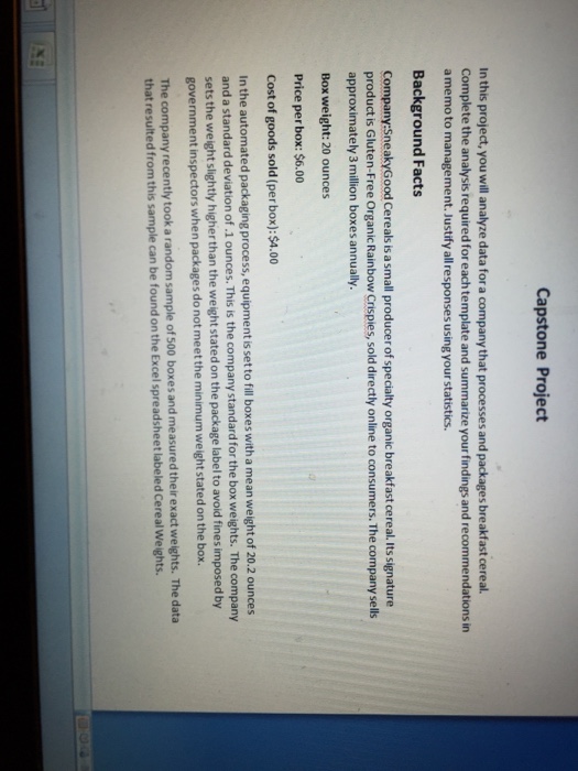 Solved Capstone Project In This Project You Will Analyze Chegg Com