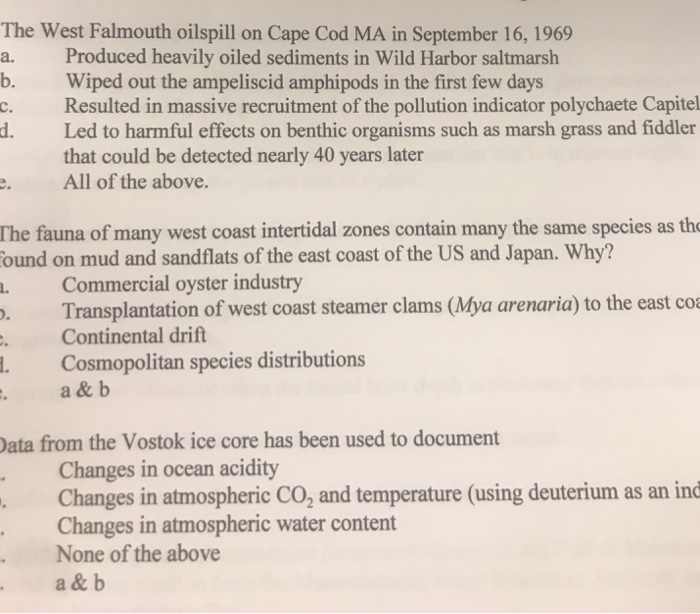 Cape Cod September Part - 18: Question: The West Falmouth Oilspill On Cape Cod MA In September 16, 1969 A. Produced Heavily Oiled Sedimen.