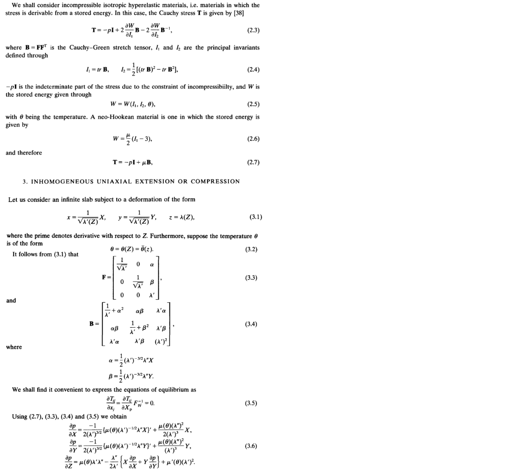 We Shall Consider Incompressible Isotropic Hyperel Chegg Com