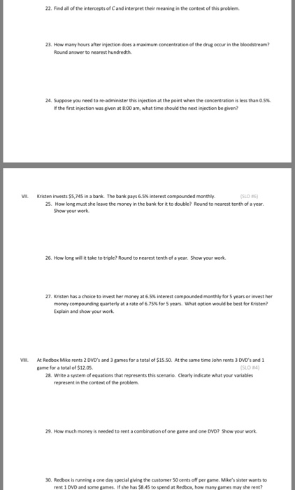 Solved 22 Find All Of The Intercepts Of C And Interpret Chegg Com