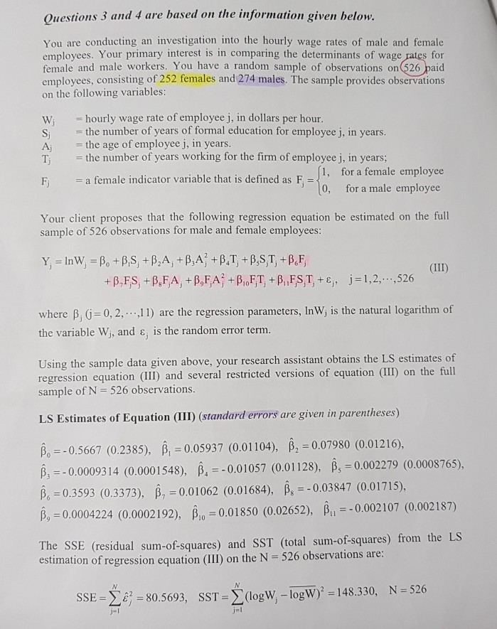 Questions 3 And 4 Are Based On The Information Giv Chegg Com