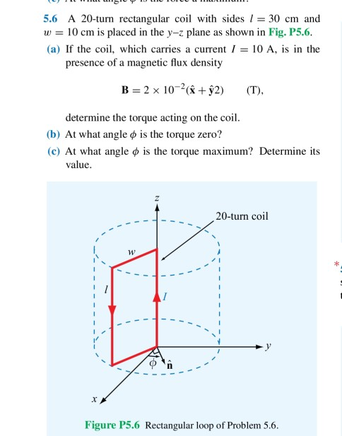 Solved A Turn Rectangular Coil With Sides 30 Cm And W Chegg Com