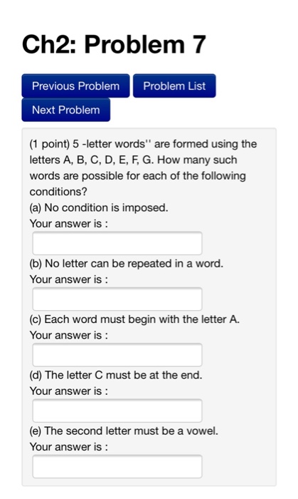 Solved Ch2 Problem 7 Previous Problem Problem List Next Chegg Com