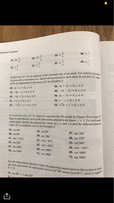 Solved 40 12 Mometric Functions 39 I 38 Iv2 44 1 4