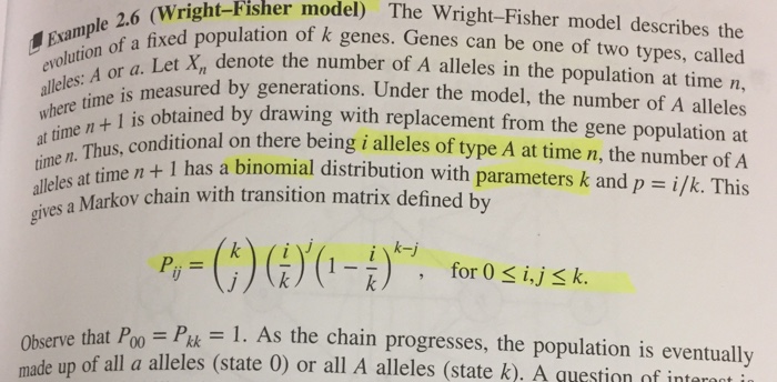 Solved wright-Fisher model) The Wright-Fisher model 