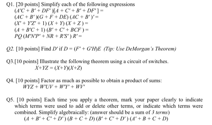 Solved Simplify Each Of The Following Expressions A C Chegg Com