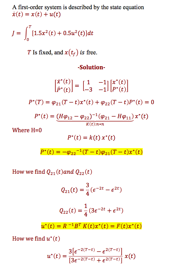 Solved A First Order System Is Described By The State Equ Chegg Com