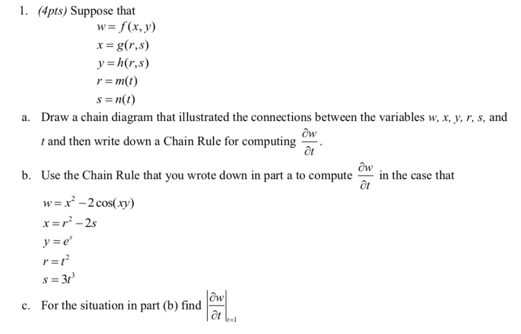 Solved 1 4pts Suppose That W F X Y X G R S R M T S Chegg Com