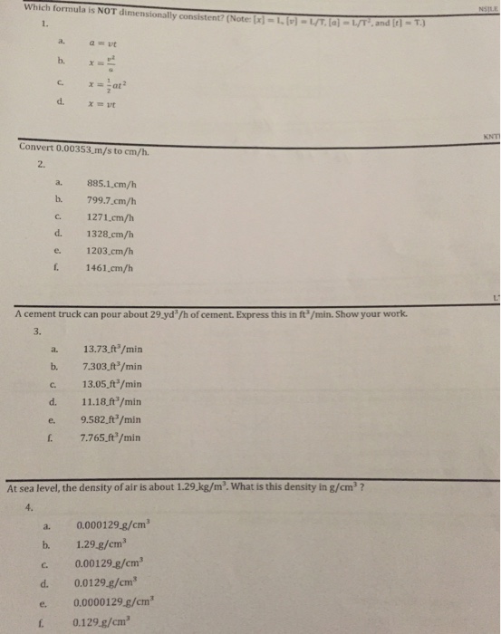 Solved Which Formula Is Not Dime 2 Notea Livi Ut La Ut Chegg Com