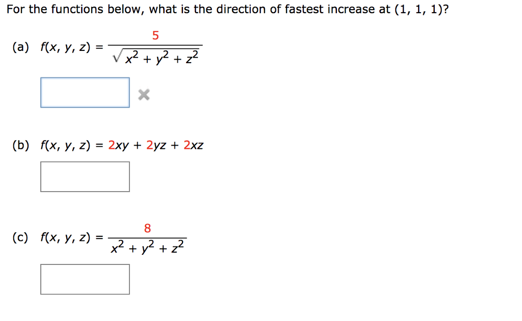 Solved For The Functions Below What Is The Direction Of Chegg Com