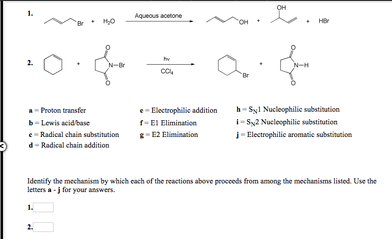 Solved On Aqueous Acetone Br H2o On Hbr Hv N Br N H Ccl Chegg Com