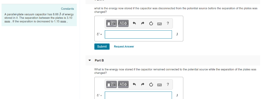 Solved what is the energy now stored if the capacitor was