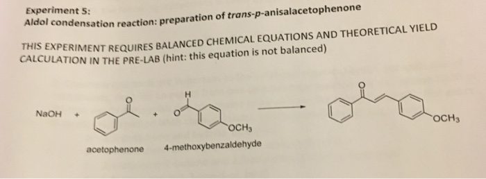aldol condensation balanced equation
