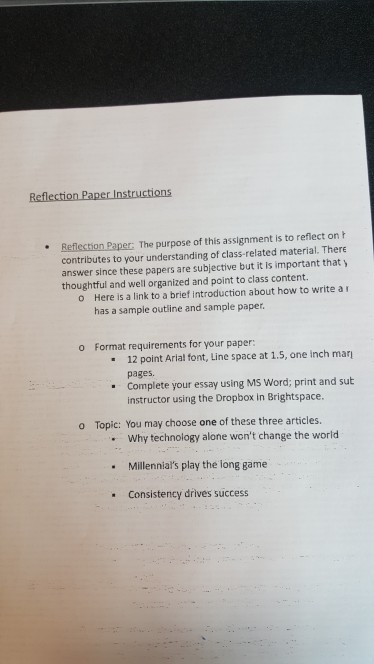 write a reflection to include in your narrative essay