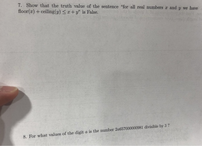 Solved 7 Show That The Truth Value Of The Sentence For