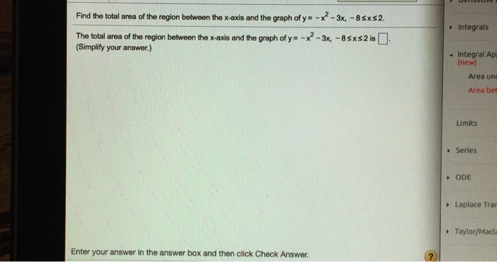 Solved Find The Total Area Of The Region Between The X Axis Chegg Com