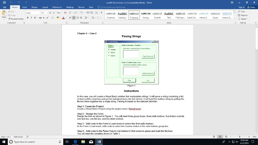 cased6-2instructions [T) [Compatibility Mode] - Word Insert Design Layout References Mailings Review View Tell me what you wa