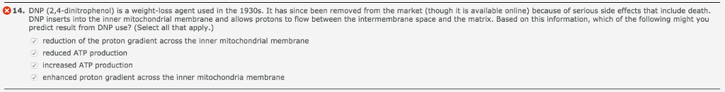 Solved 14 Dnp 2 4 Dinitrophenol Is A Weight Loss Agent