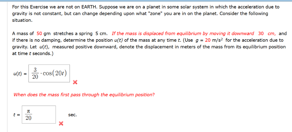 Solved For This Exercise We Are Not On Earth Suppose We