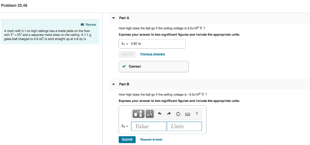 Solved Problem 25 48 Part A Review A Room With 3 1 M High