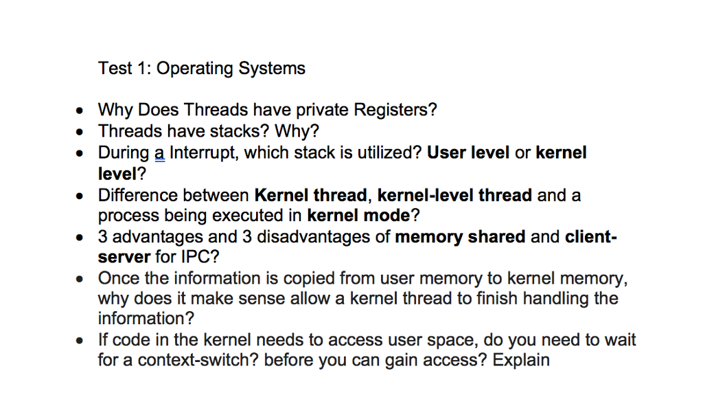 Operating Systems: Threads