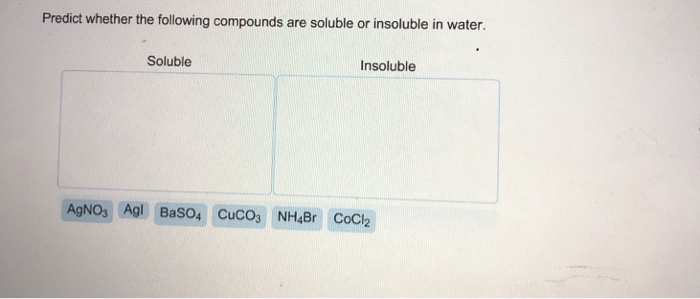 Solved Predict Whether The Following Compounds Are Solubl