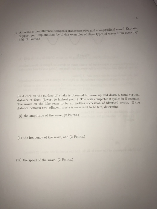 What Is The Difference Between Transverse And Longitudinal Waves Chegg