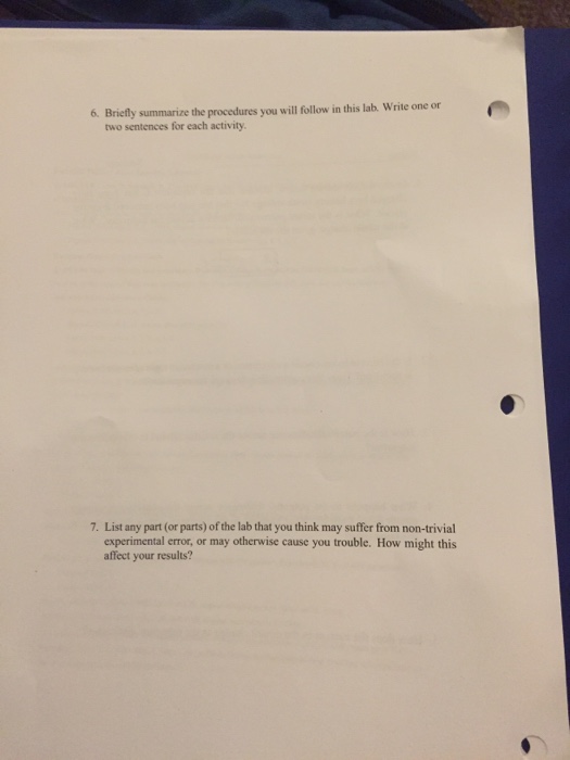 Solved Briefly summarize the procedures you will follow in | Chegg.com