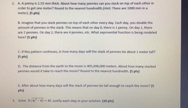 Solved A Penny Is 1 55 Mm Thick About How Many Pennies C Chegg Com