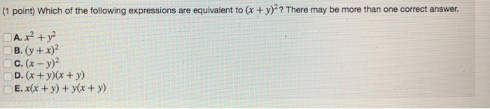 Solved 1 Point Which Of The Following Expressions Are Chegg Com