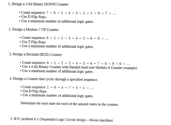 Solved 1 Design A 3 Bit Binary Down Counter Count Chegg Com