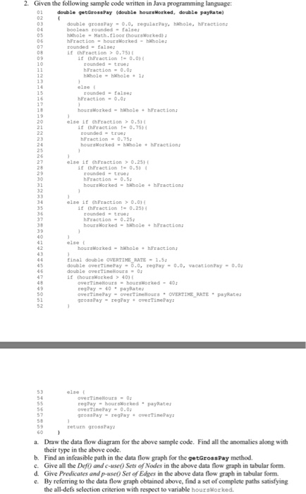 2 Given The Following Sample Code Written In Java Chegg Com