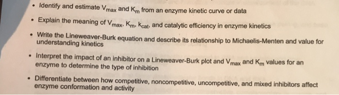 Identify And Estimate Vmax And Km From An Enzyme Chegg Com