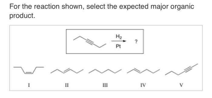 Solved For The Reaction Shown, Select The Expected Major