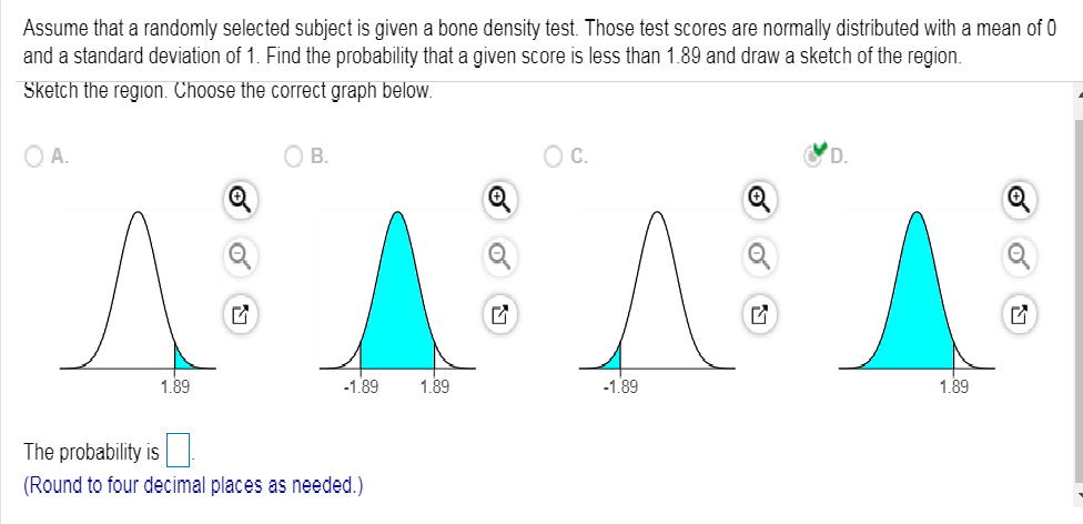 Solved Find The Indicated Z Score The Graph Depicts The