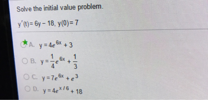 Solved Solve The Initial Value Problem Y T 6y 18 Chegg Com