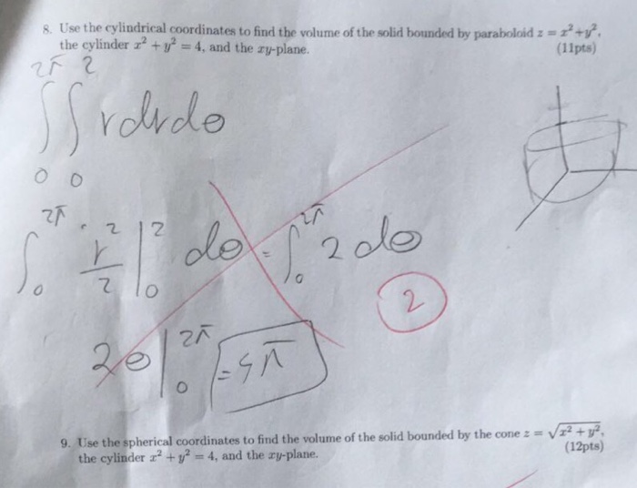 Use The Cylindrical Coordinates To Find The Volume Of Chegg Com