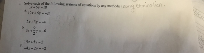 3 Solve Each Of The Following Systems Of Equations Chegg 