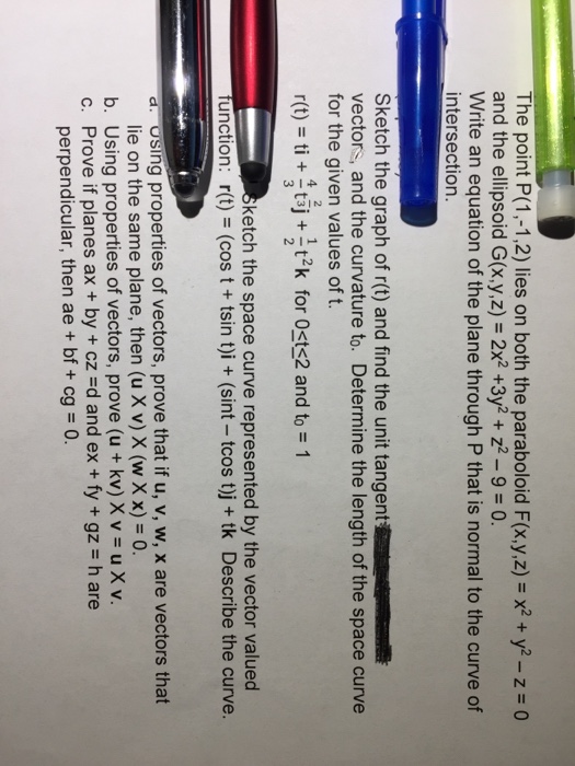 Solved The Point P 1 1 2 Lies On Both The Paraboloid F Chegg Com