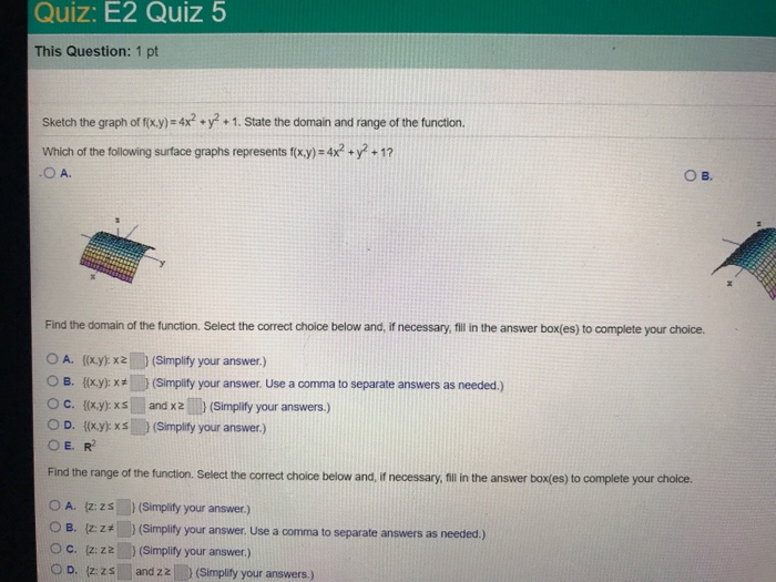 Solved Quiz E2 Quiz 5 This Question 1 Pt Sketch The Gra