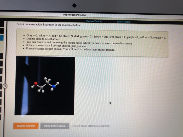 Solved Cvg C Select The Most Acidic Hydrogen In The Molec Chegg Com