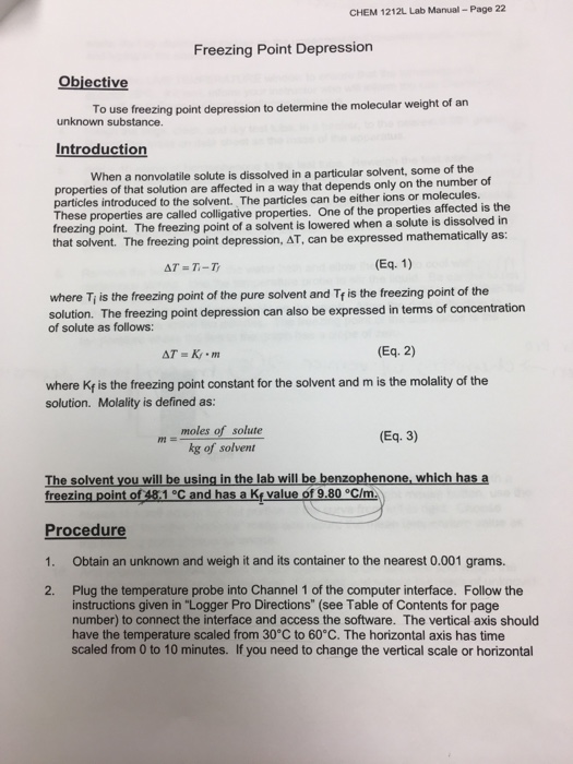 Colligative Properties Freezing Point Depression Lab Answers