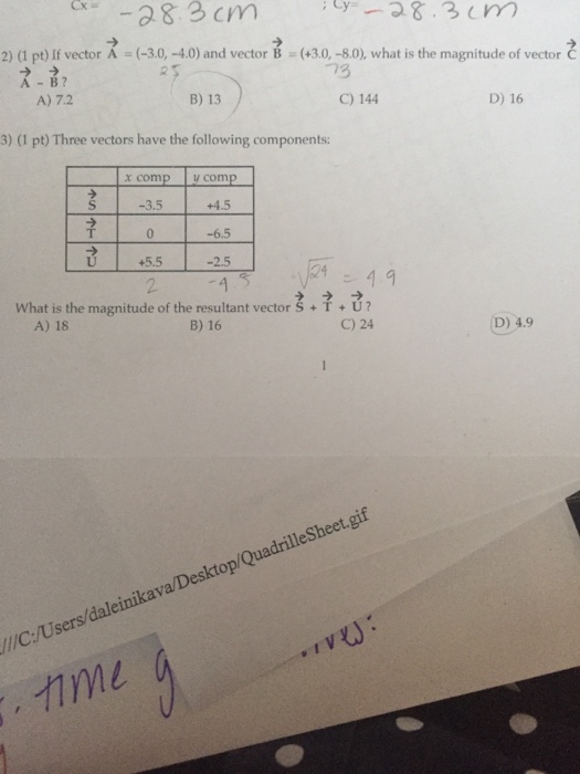 Solved 2 1 Pt If Vector A 3 0 4 0 And Vector B Chegg Com