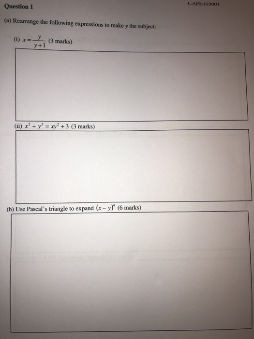 Question 1 A Rearrange The Following Expressions To Chegg Com