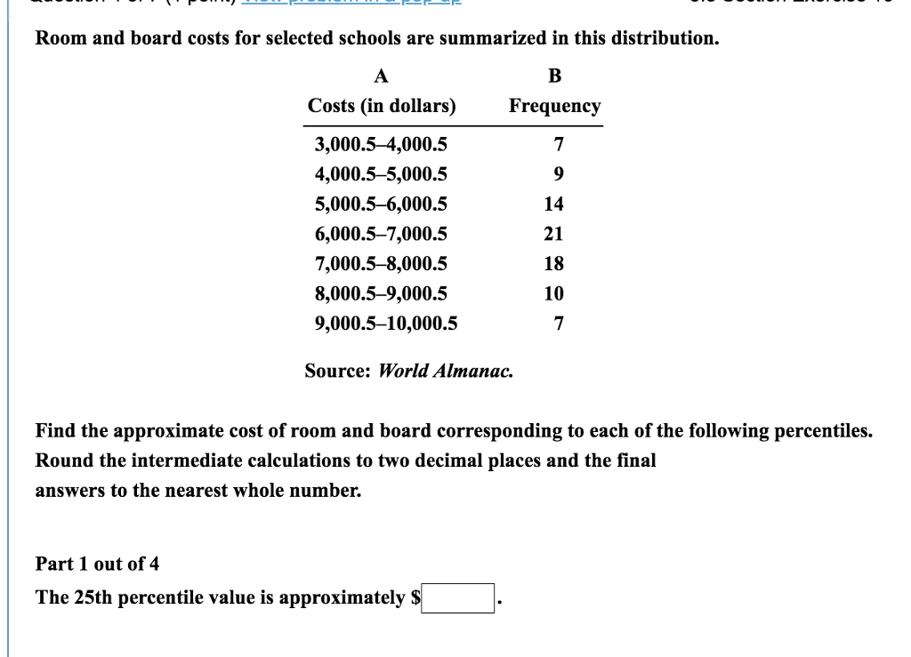 The 25th Percentile Value The 60th Percentile Chegg Com